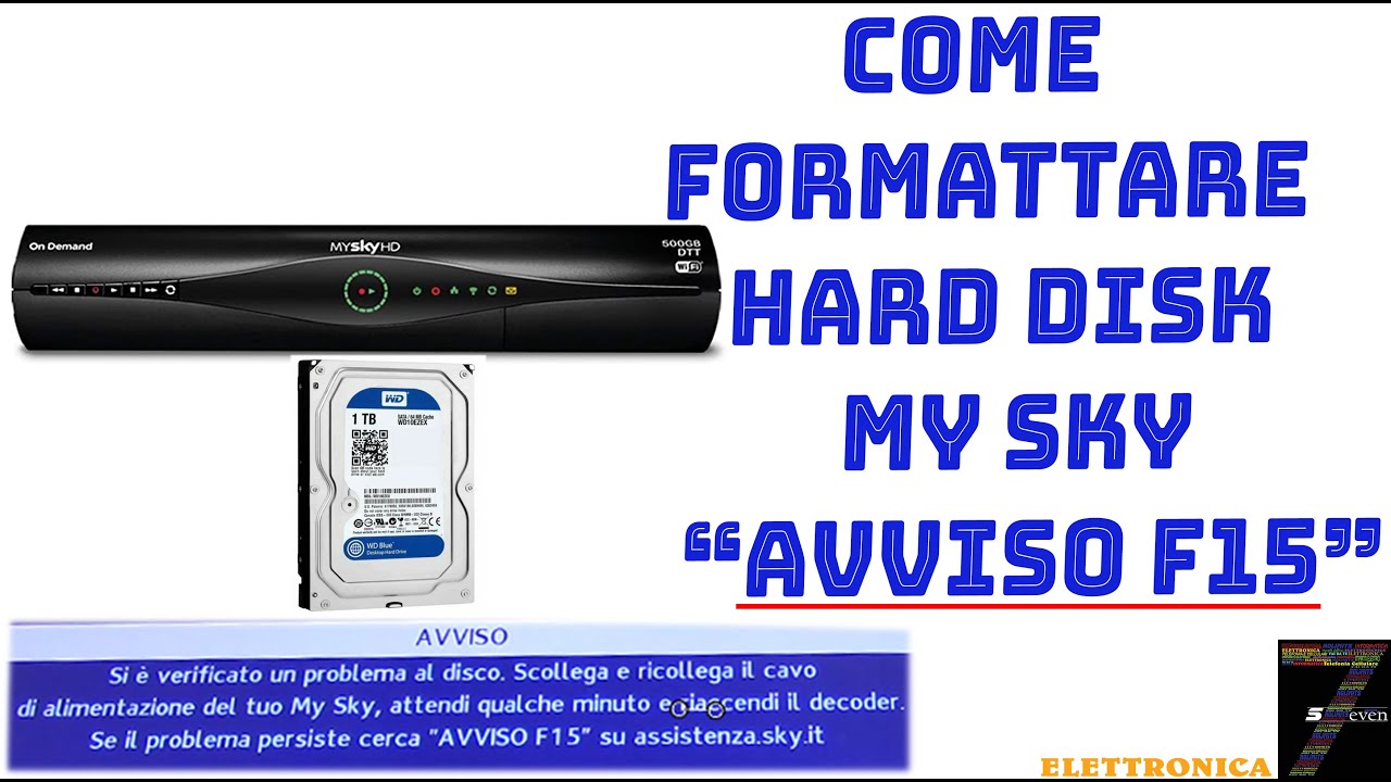 Come sostituire formattare Hard disk MySky Avviso F15