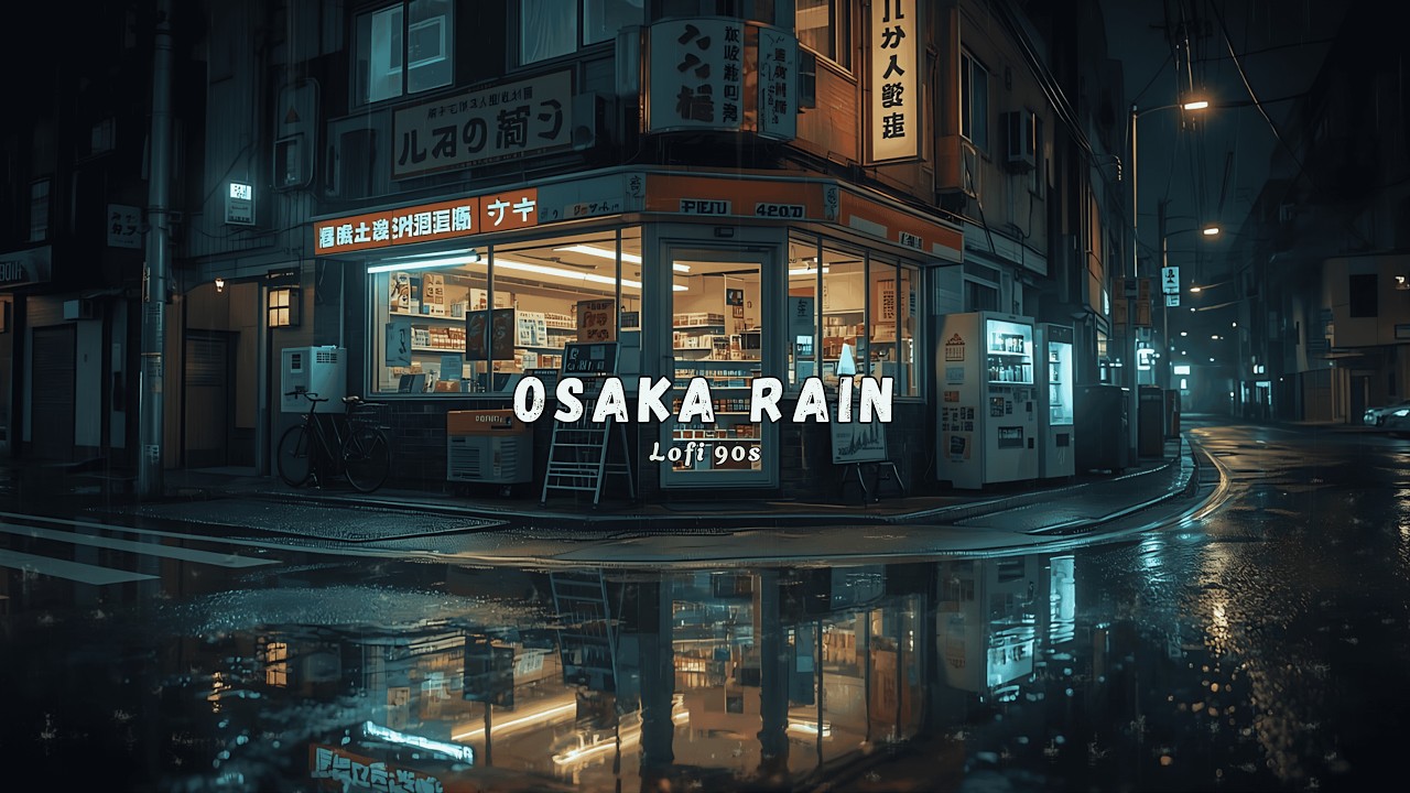 Rainy Midnight in Osaka 🌧️ — Cozy Lofi For Study, Relax & Deep Sleep | 4K