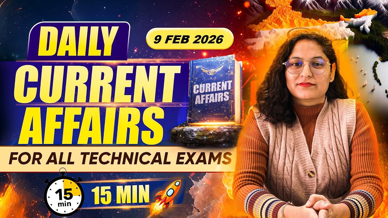 Daily Current Affairs 9 Feb 2026  | WPL 2026 WON BY RCB🔥  Technical Exams | By Preeti Mam