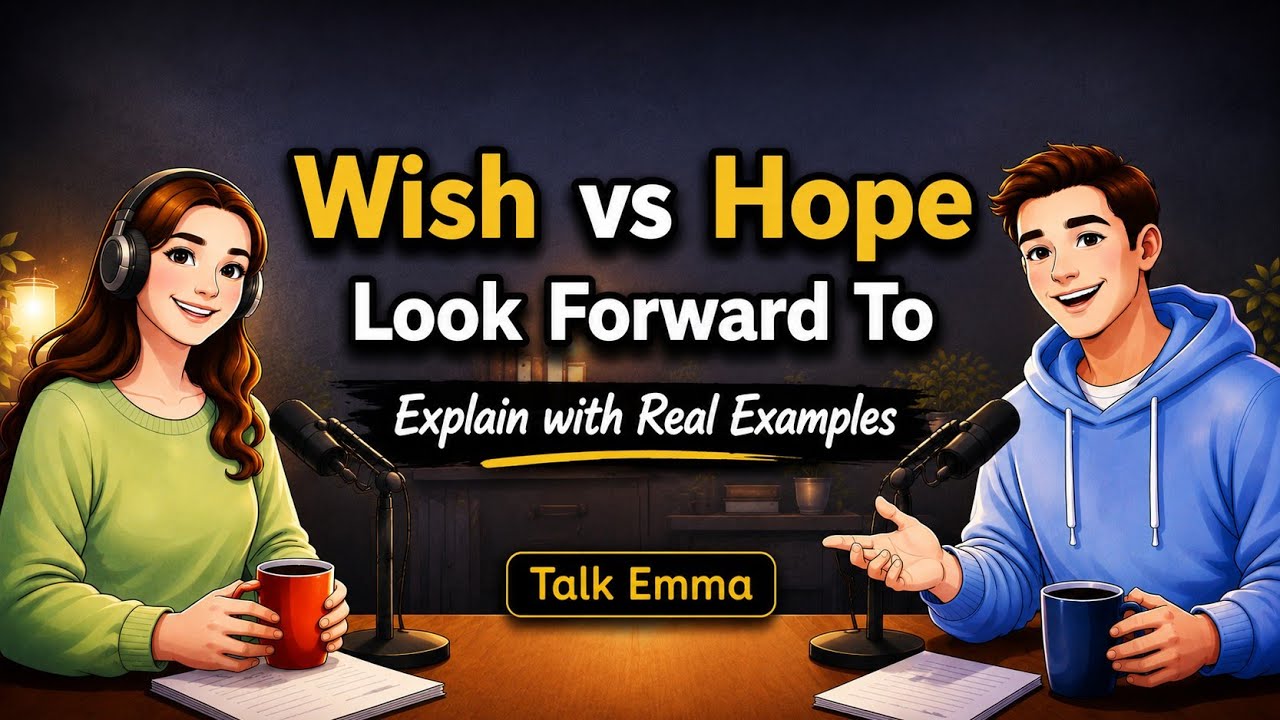 Jak używać WISH, HOPE i LOOK FORWARD TO w prawdziwej rozmowie po angielsku | Podcast po angielsku