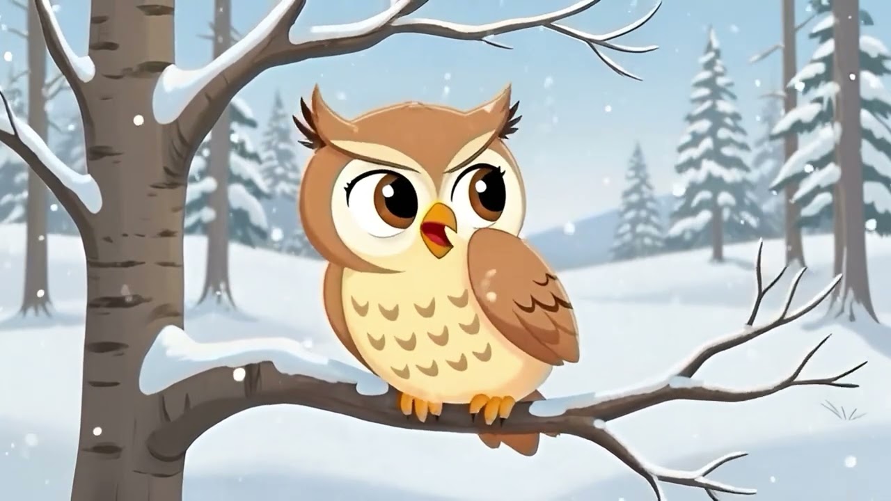 3x lullaby followed by white noise 💤 The Frosted Tree - Mindy The Sleepy Owl 🦉sleep music