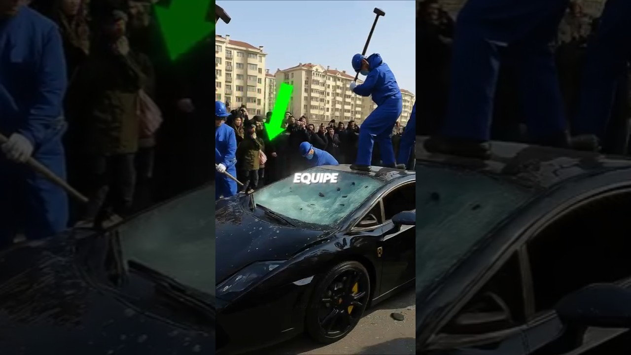 Esse cara contratou uma equipe s&oacute; pra destruir uma Lamborghini na base da Marretada.