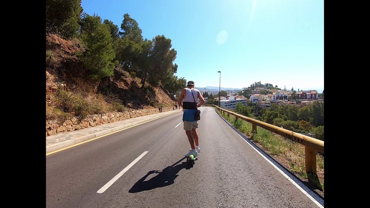 Downhill on a kick scooter with a GoPro Hero 7