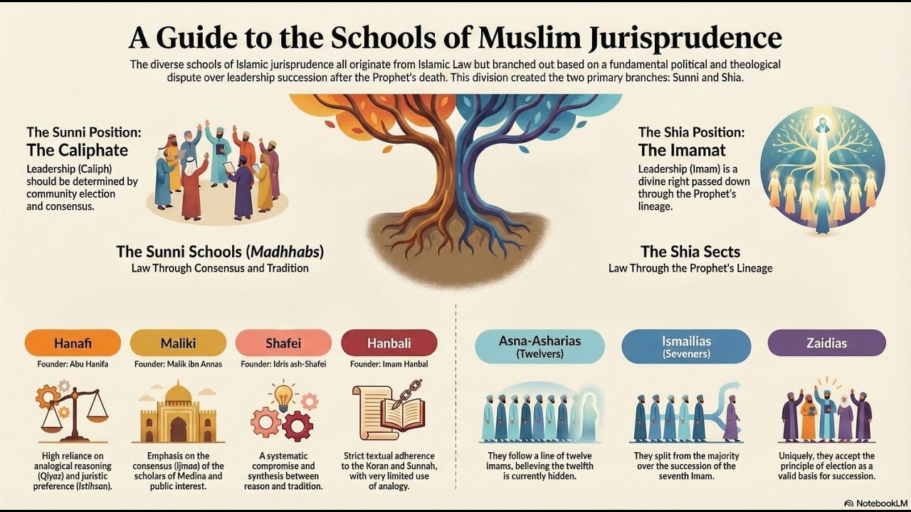 Schools of Muslim Law Explained | Sunni-Shia | LLB | Judiciary | UPSC | Just Legal | Hindi + English