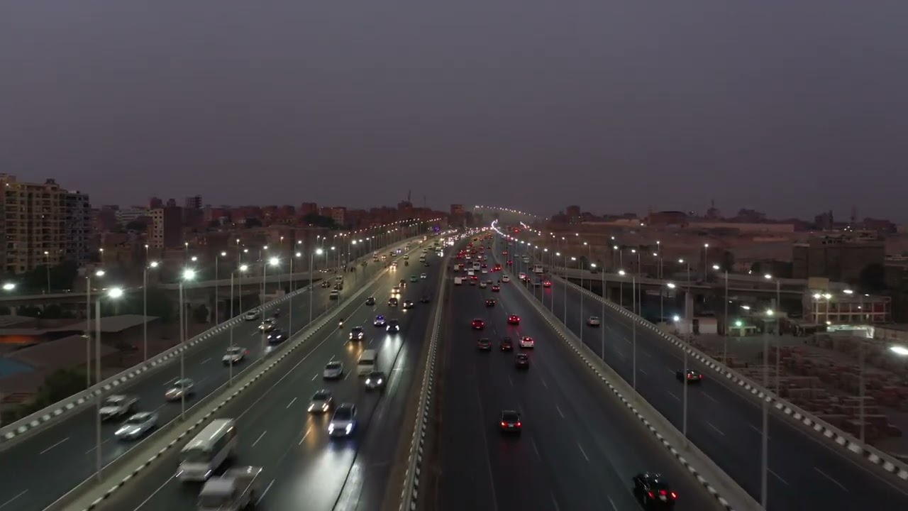 تصوير جوي  للطريق الدائري حول القاهرة الكبرى