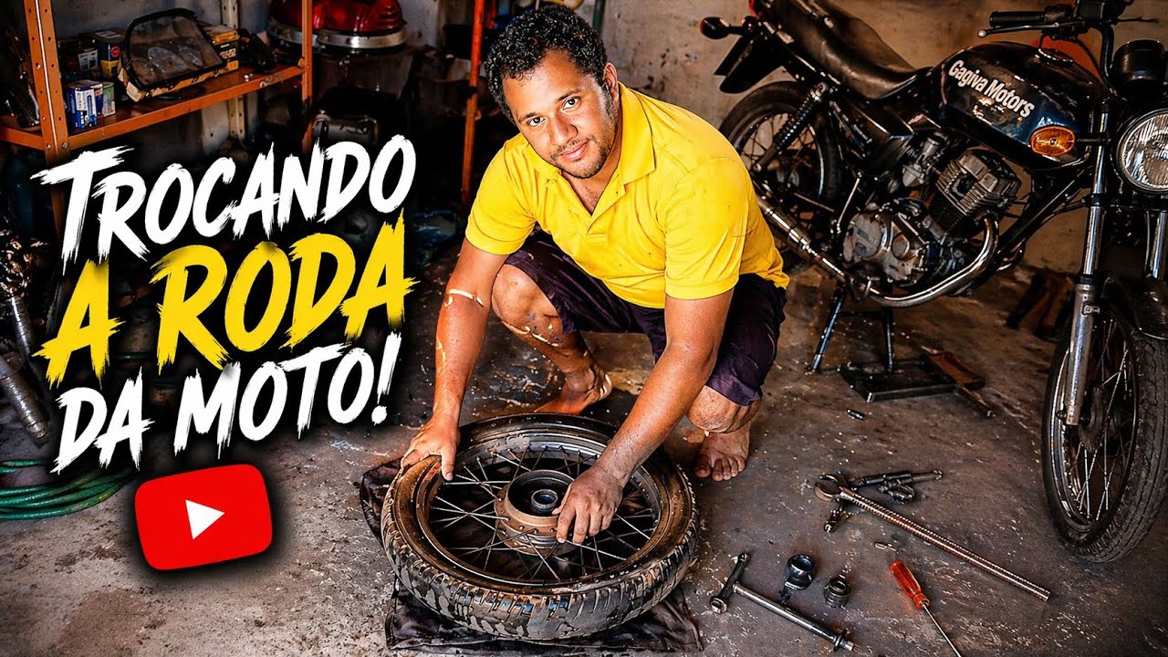Finalmente Fui Colocar a nova Roda na minha moto 😀#automobile 