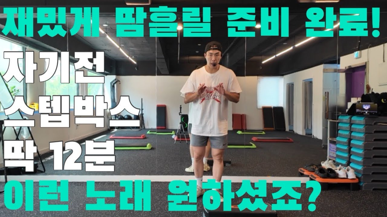 12분 끝까지 꼭 해주세요! 스텝박스 홈트 유산소 - 이런노래 원하셨나요?