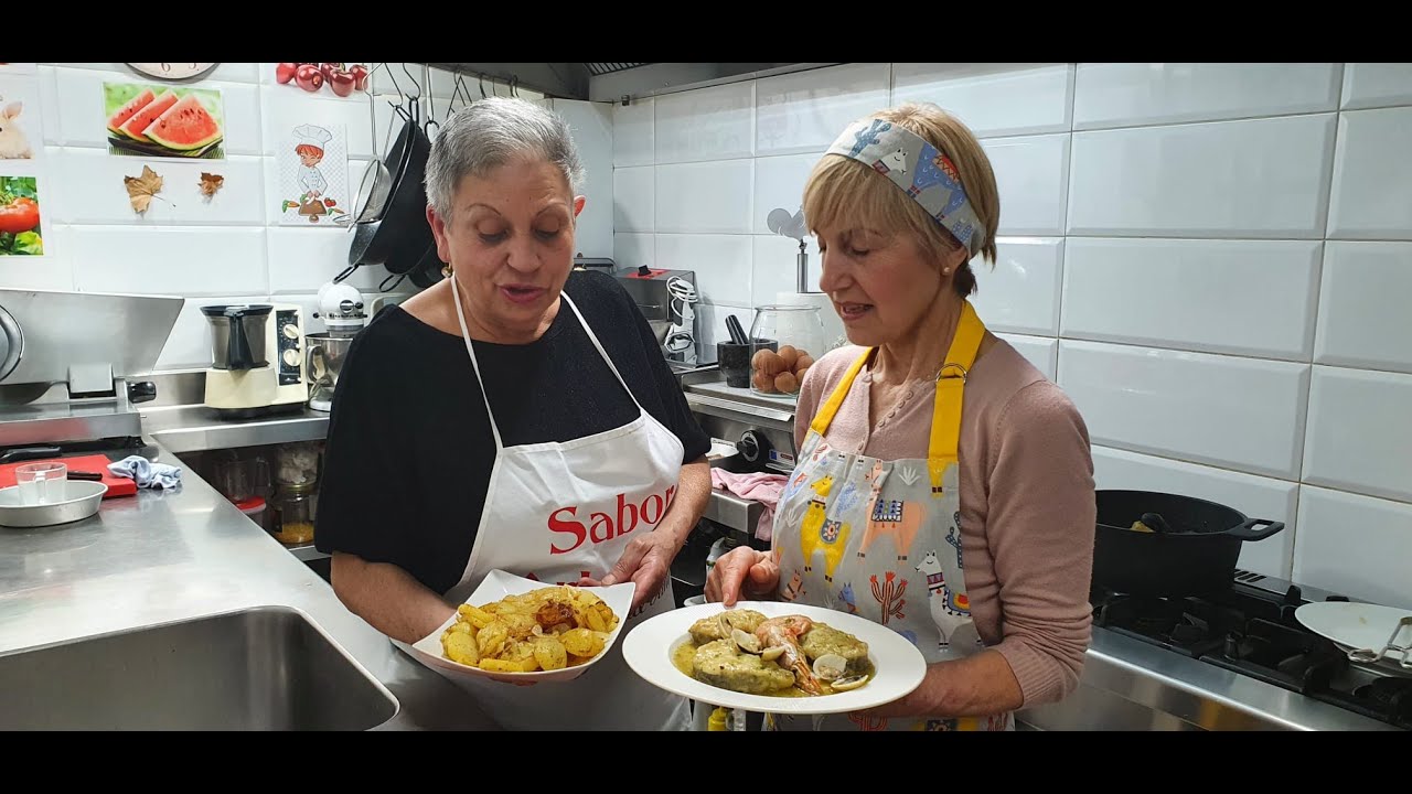 Merluza en salsa Marinera a la sidra como lo hacía la madre de la Montse de Jaén.Sabor Artesano