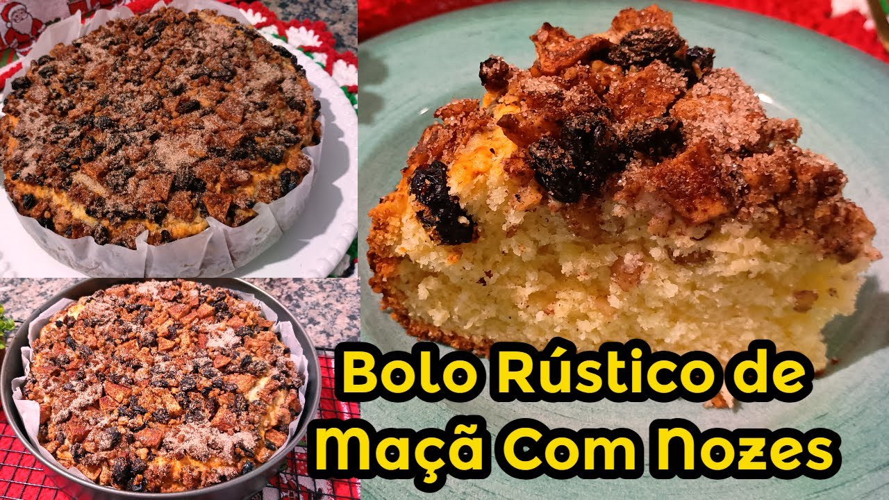 BOLO RÚSTICO DE MAÇÃ COM NOZES - ESSE BOLO É SUCESSO NO NATAL, SÓ FAÇAM! | FUI NA COZINHA