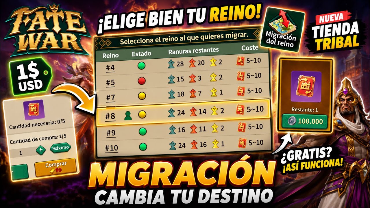 ¡Llegó la MIGRACIÓN! + Nueva tienda F2P friendly - Spanish | Fate War