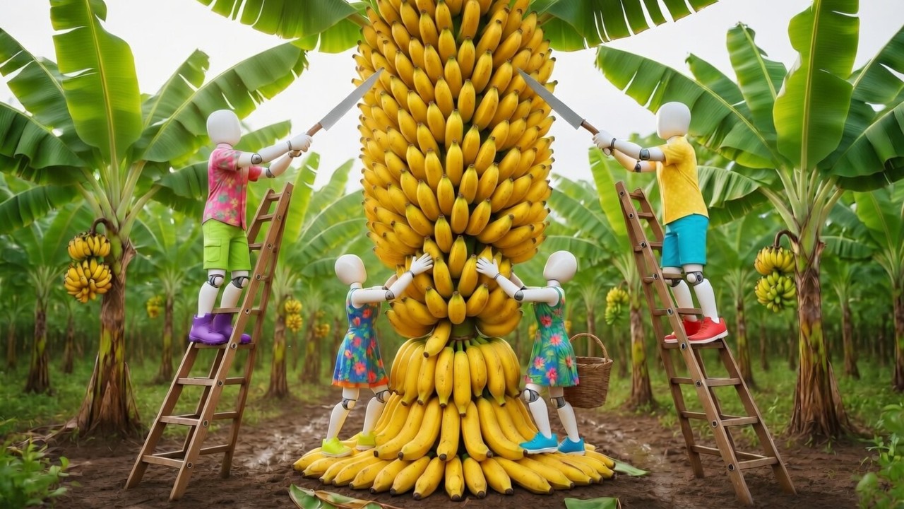 Who Can Harvest the Most? | Banana Farm Competition in United States | Farmers in Harvest Challenge