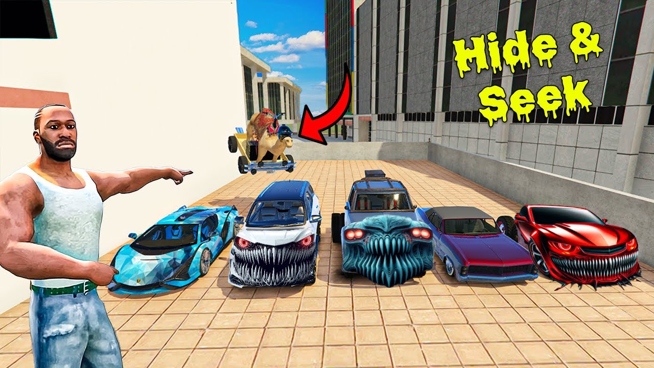 Franklin Play Hide and Seek 😱 with Bhootiya Cars in Indian Bike Driving 3D