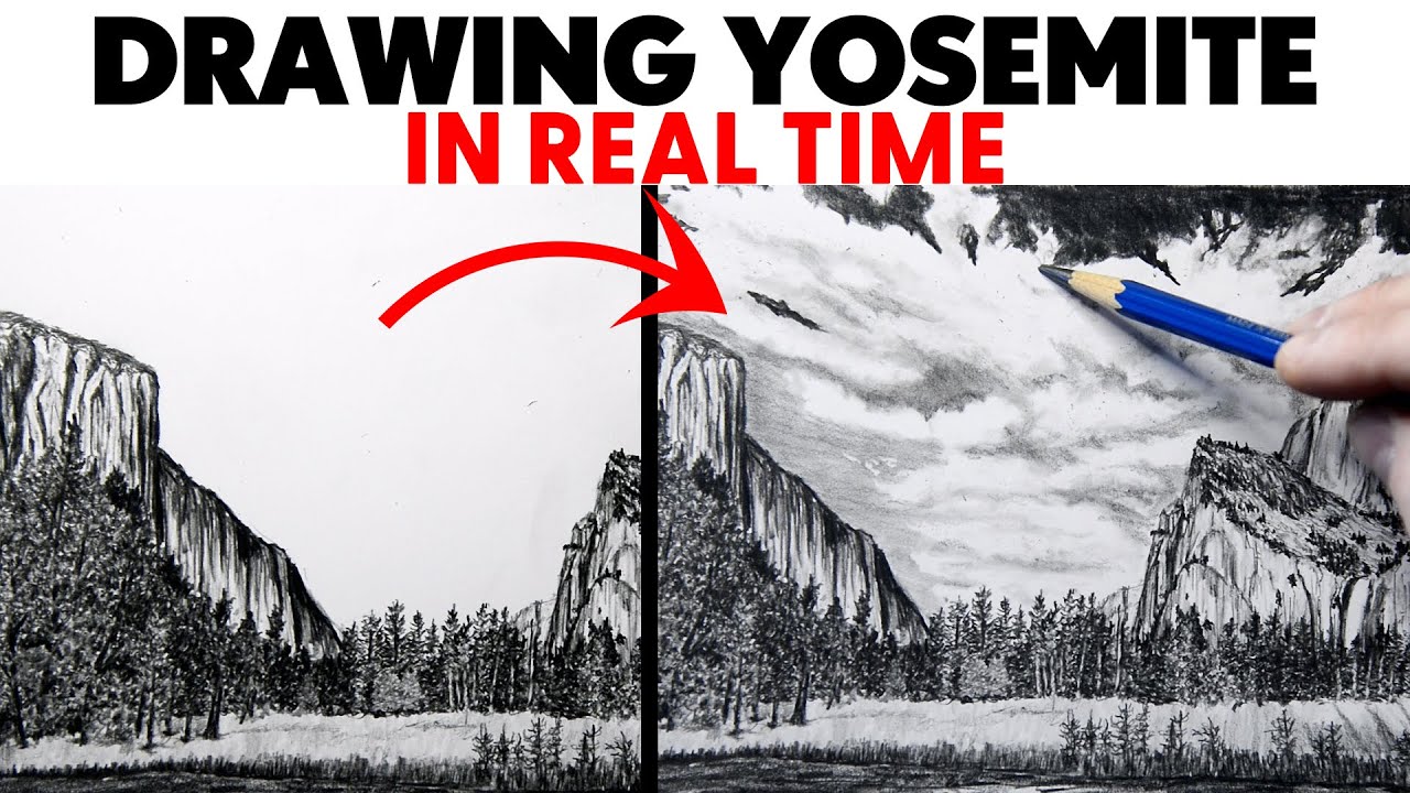 Real Time Landscape Drawing of Every Detail!  CLOUDS. Part 5 of 5