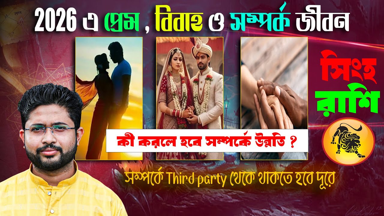 সিংহ 🦁 রাশি। Leo Sign 🦁 ♌। কেমন রাখতে হবে ২০২৬-এ প্রেম, বিবাহ ও সম্পর্ক জীবন? জানুন।