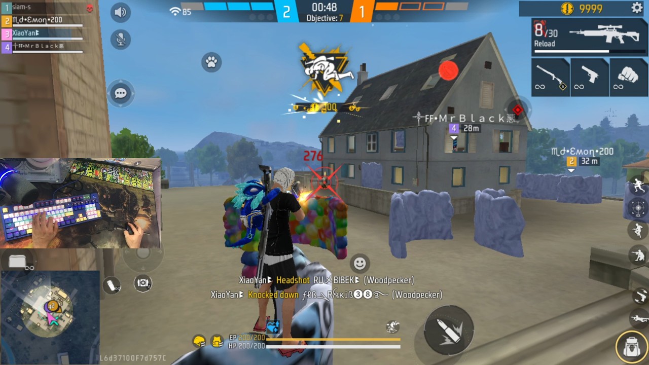 Gu santong 🎯Mastering Free Fire: Keyboard and Mouse Gameplay with Handcam