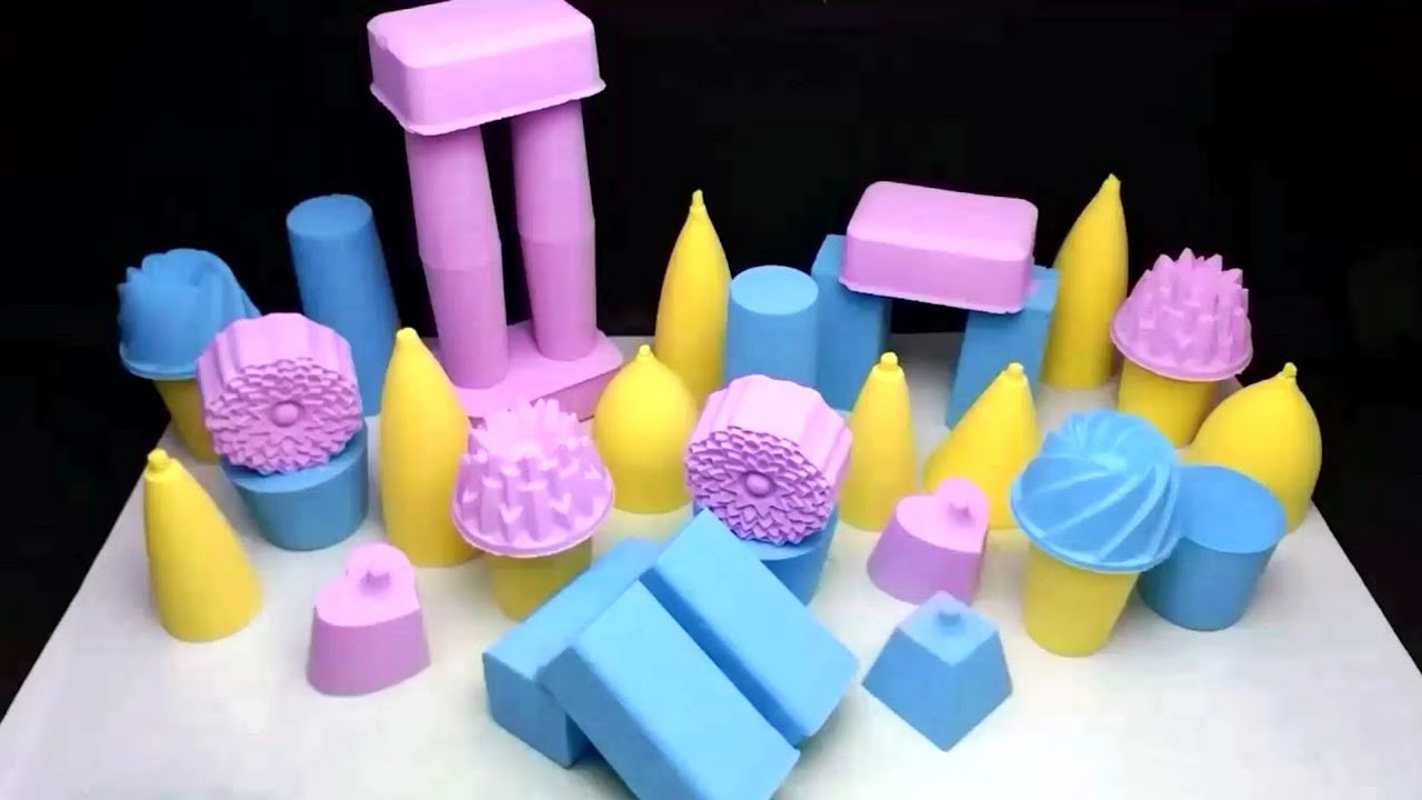 ASMR crushing soothing blue, yellow, purple baking soda