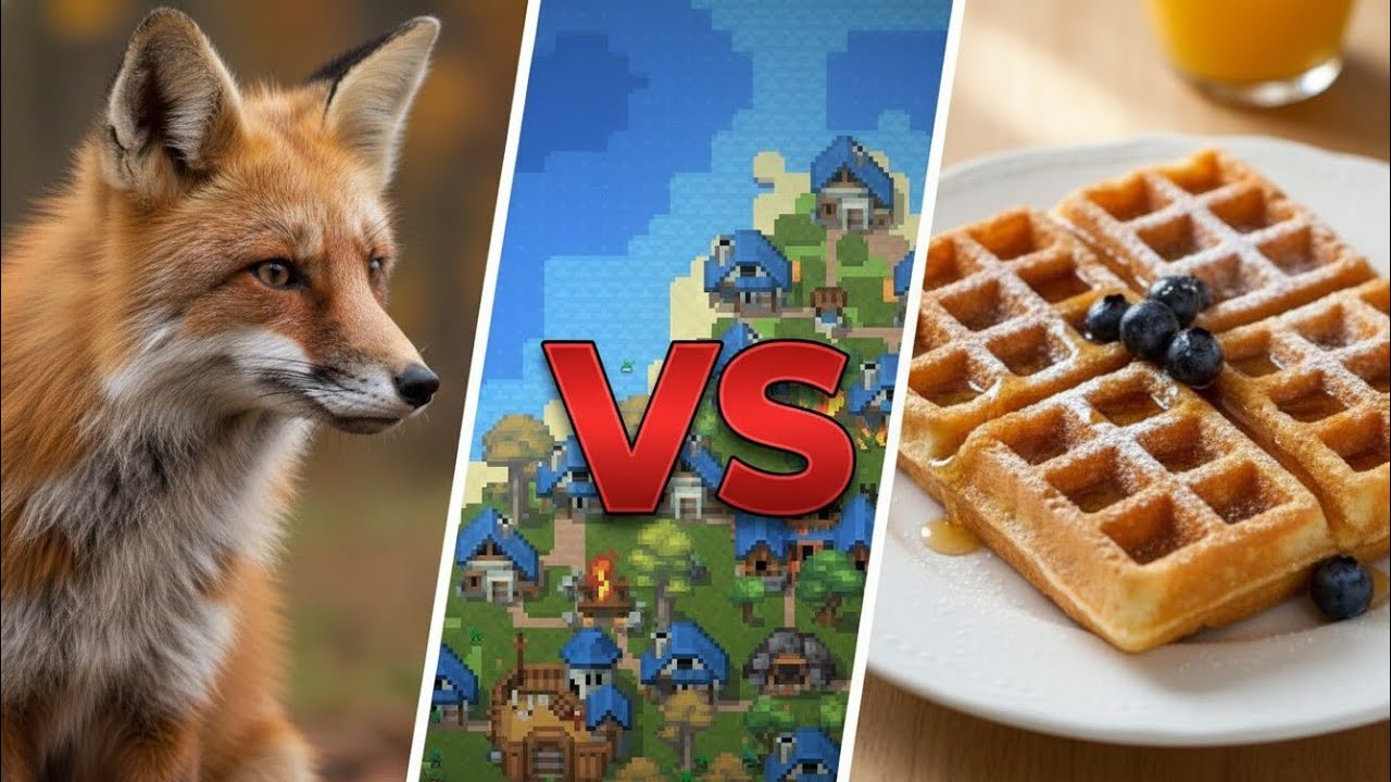 Заставил сражаться Лис и Вафли против друг друга в WorldBox!