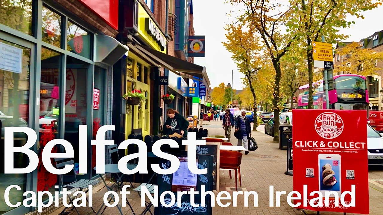 Walking tour of BELFAST| Northern Ireland (UK) - City Centre - 4K 60fps (UHD)| Queen's University