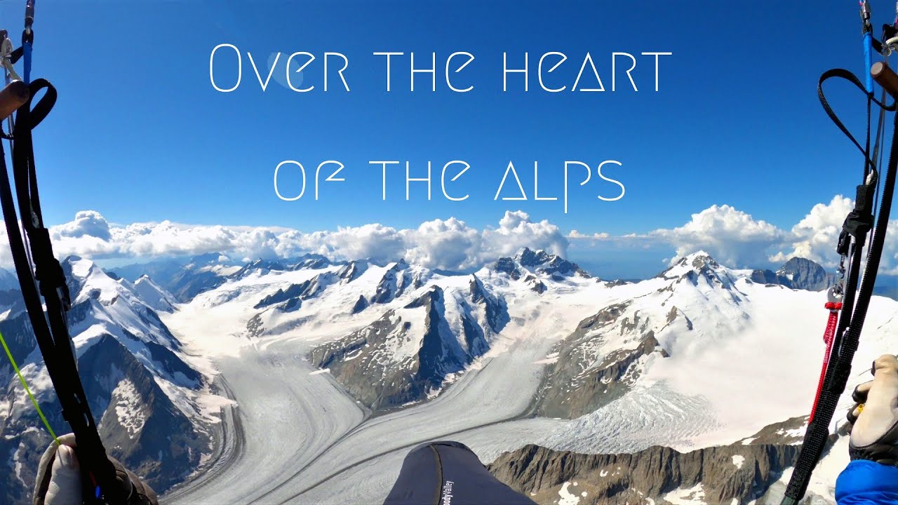 Over the heart of the alps | Paragliding over Aletschgletscher, Konkordiaplatz, Finsteraarhorn | 4K