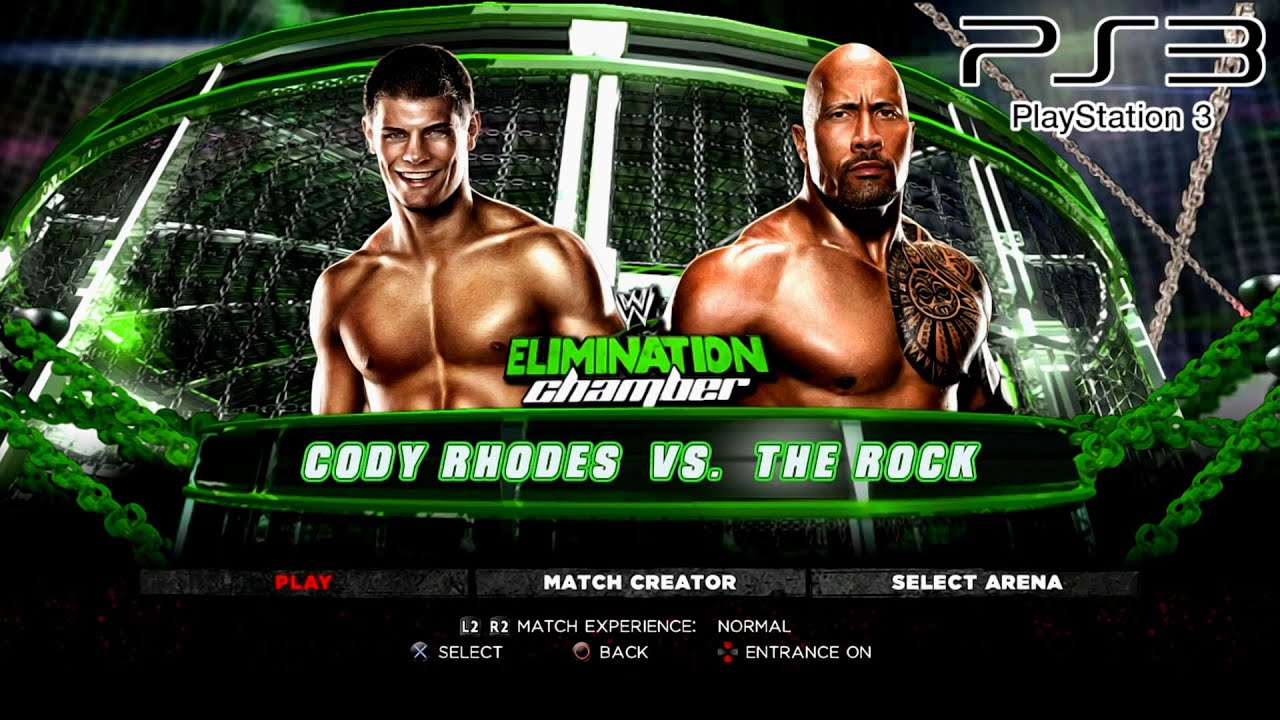 WWE '13 PS3 - Cody Rhodes VS The Rock [2K][mClassic]