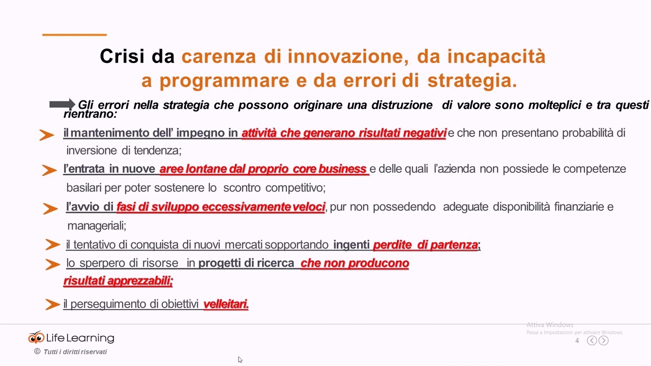 Master in ristrutturazione aziendale lezione 17/80