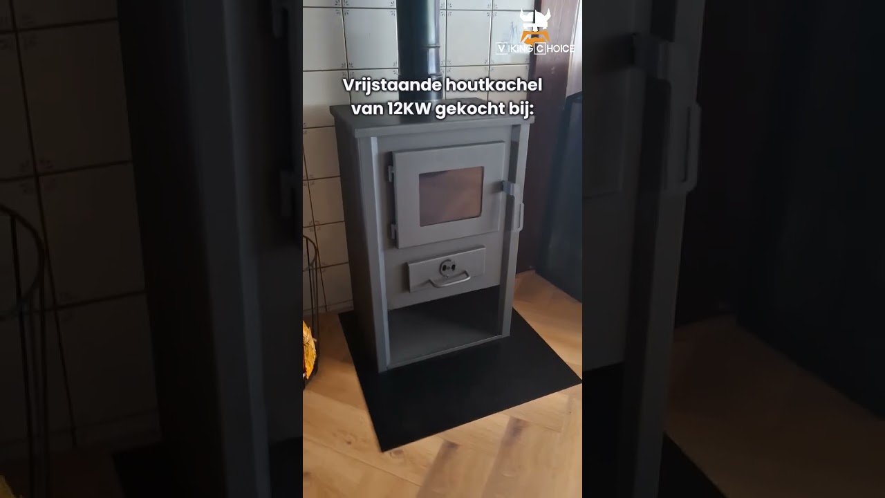 Houtkachel vrijstaand 12KW staal 