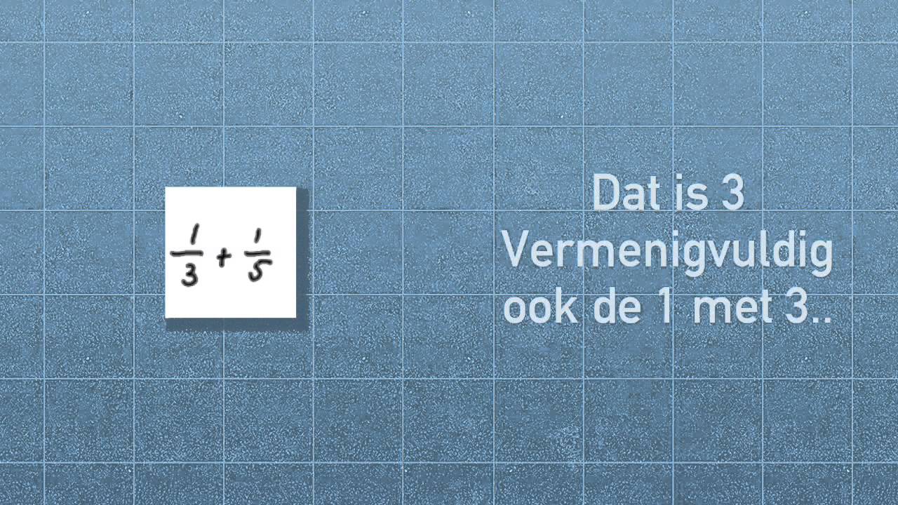 Uitleg ongelijknamige breuken optellen voor groep 8