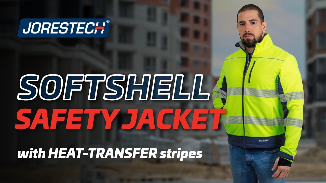 Hi-Vis Softshell Waterproof Fleece Lined Safety Jacket with Reflective Strips