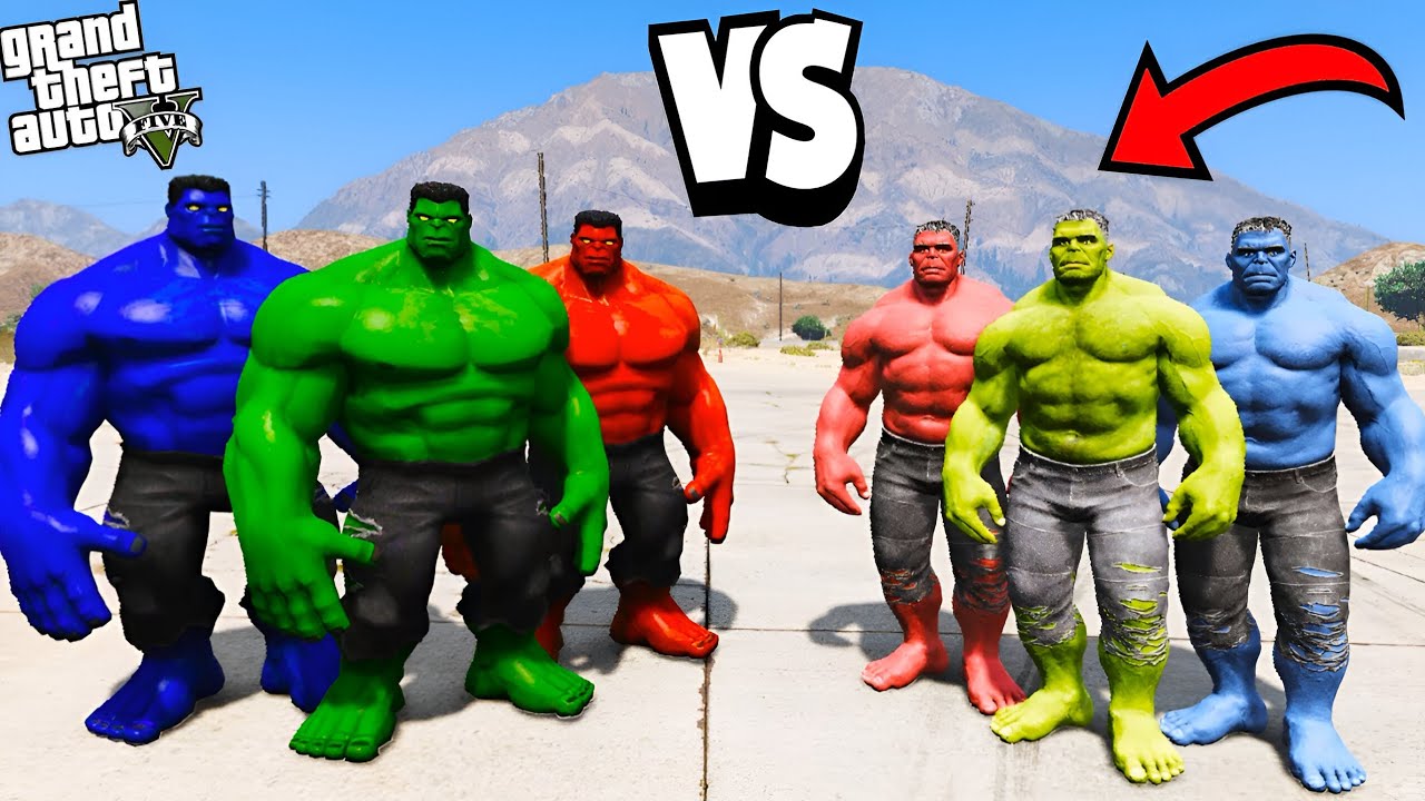 Team Dad Hulk Vs Team Kid Hulk Epic Battle In GTA 5!