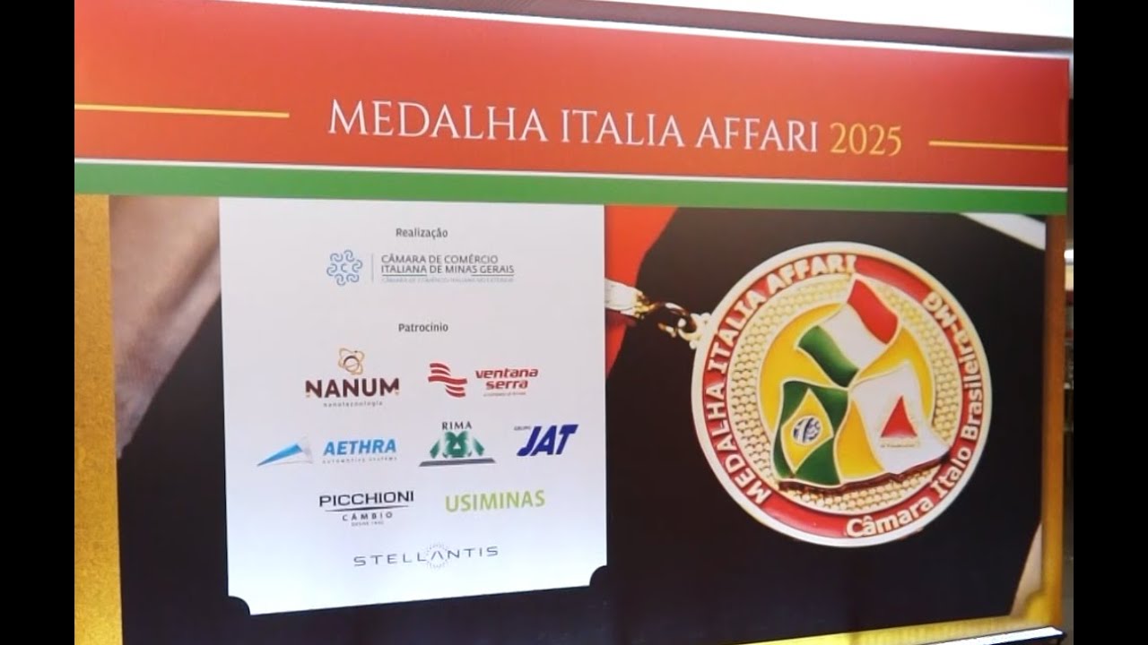 Câmara de Comércio Italiana de Minas Gerais promove a 12ª Edição Medalha Itália Affari