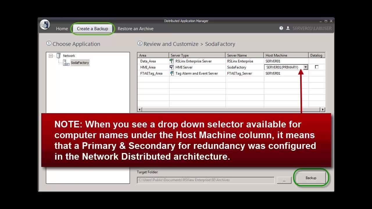 How to Backup and Restore a FactoryTalk View SE Network Distributed Application