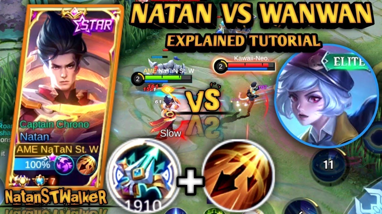 NATAN VS WANWAN | GOLD LANE EXPLAINED TUTORIAL | TOP GLOBAL NATAN | MLBB