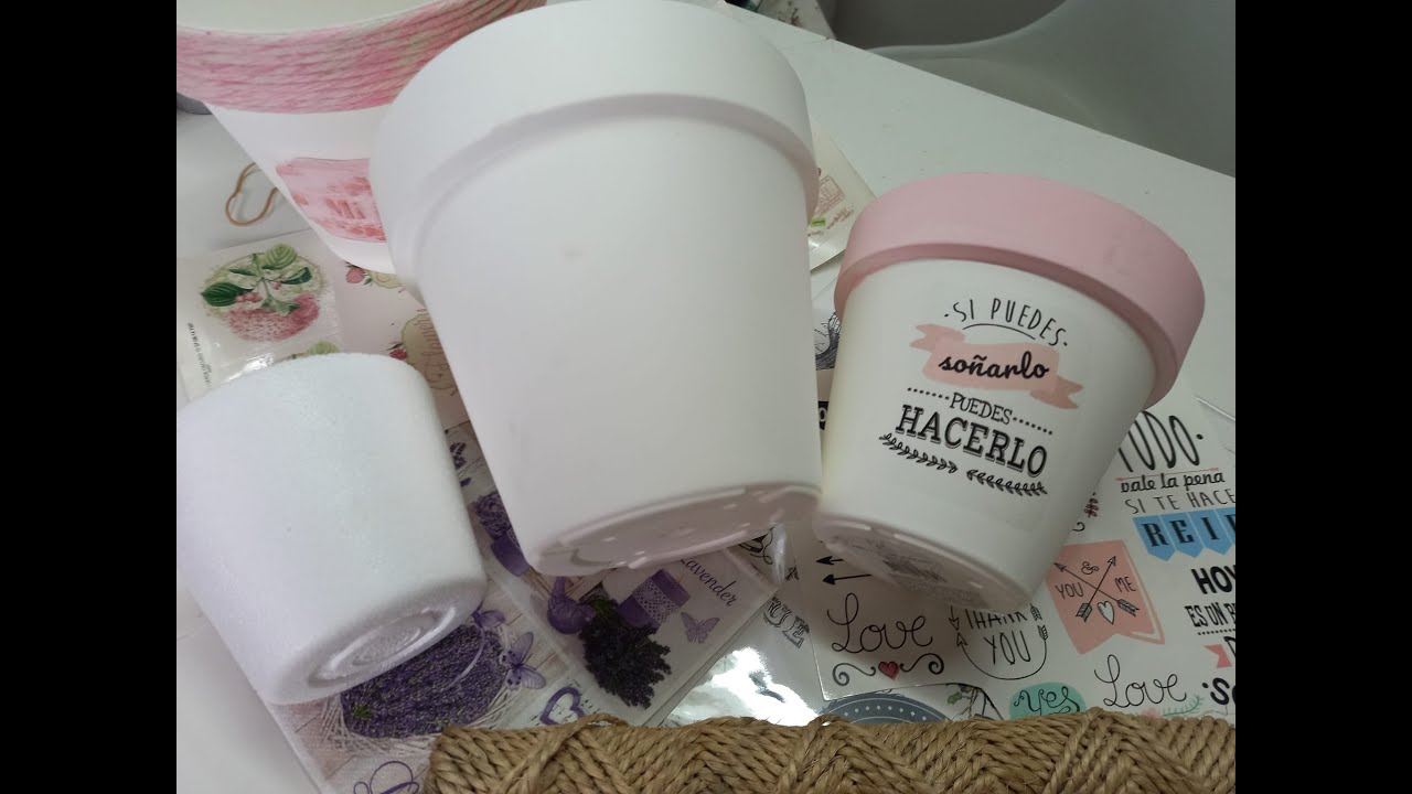 ♻🌹Mira como se usan los CALCOS VITRIFICABLES!!  Gana dinero💲💲 interviniendo macetas de PLASTICO