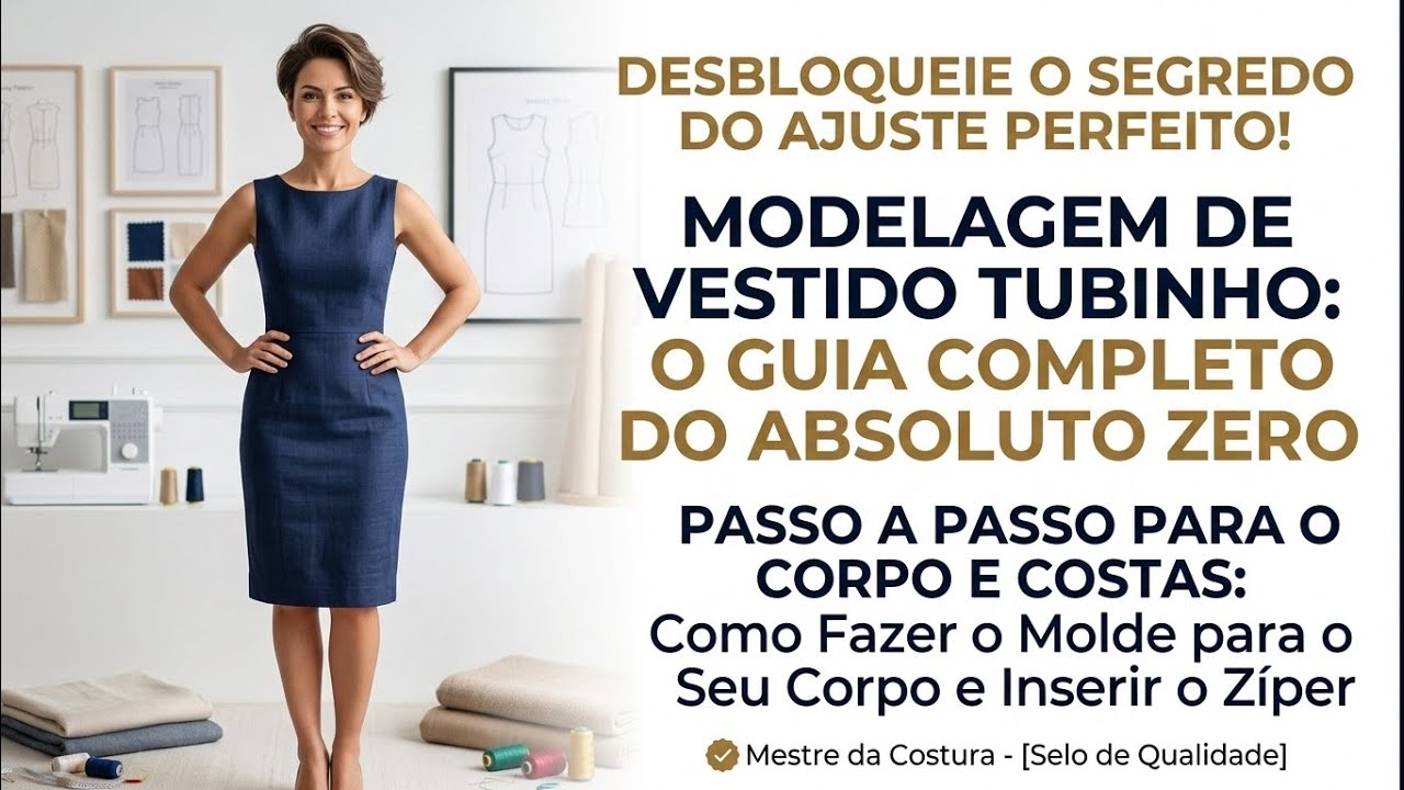 ✅️ DIY Modelagem de Vestido Tubinho_ Tutorial Costura passo a passo para iniciante Gisleide Novelo
