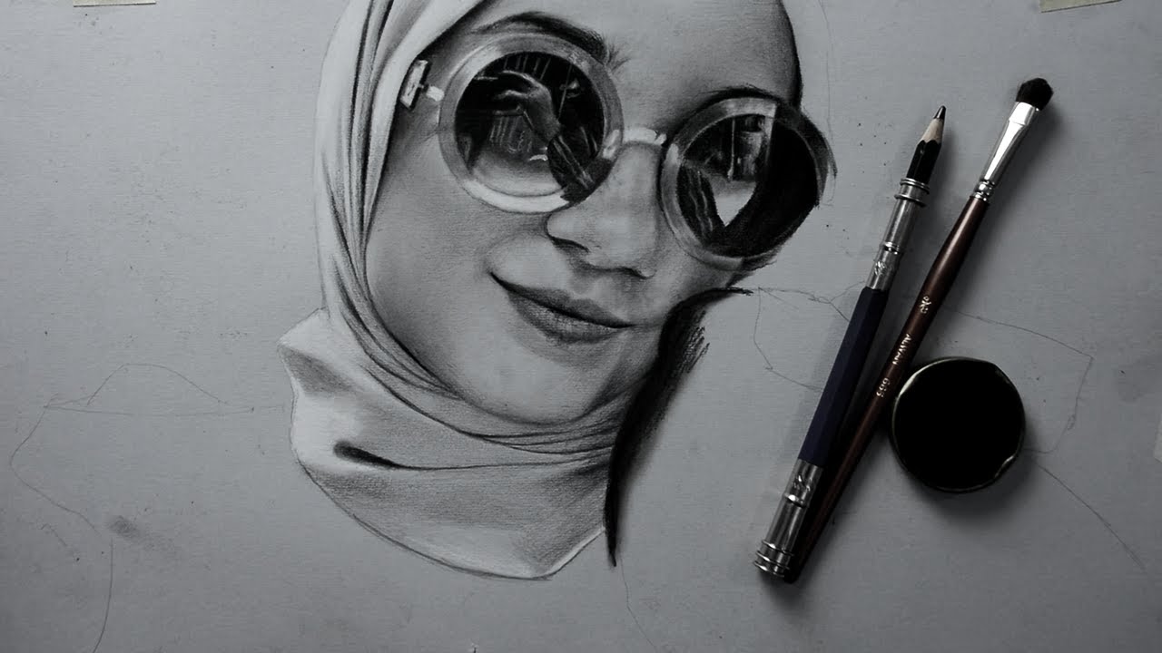 كيف ترسم القماش بالرصاص  وتأثير الشمس |  رسم وتظليل الحجاب بالرصاص خطوة بخطوة |  إرسم بسهولة