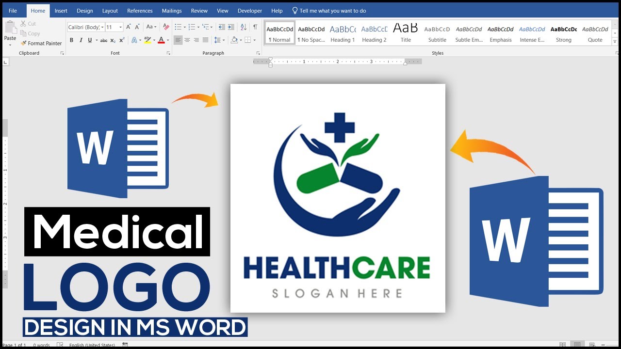 How to Create a Logo Design Tutorial in Ms Word || Medical Logo Design in Ms Word Hindi Tutorial