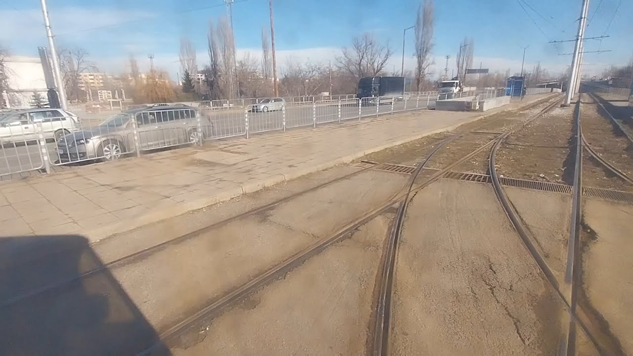 Sofia, Bulgaria. Tram line 22 (Iztok bus station - Iskar tram depot) with Tatra T6A5 №4167+4165