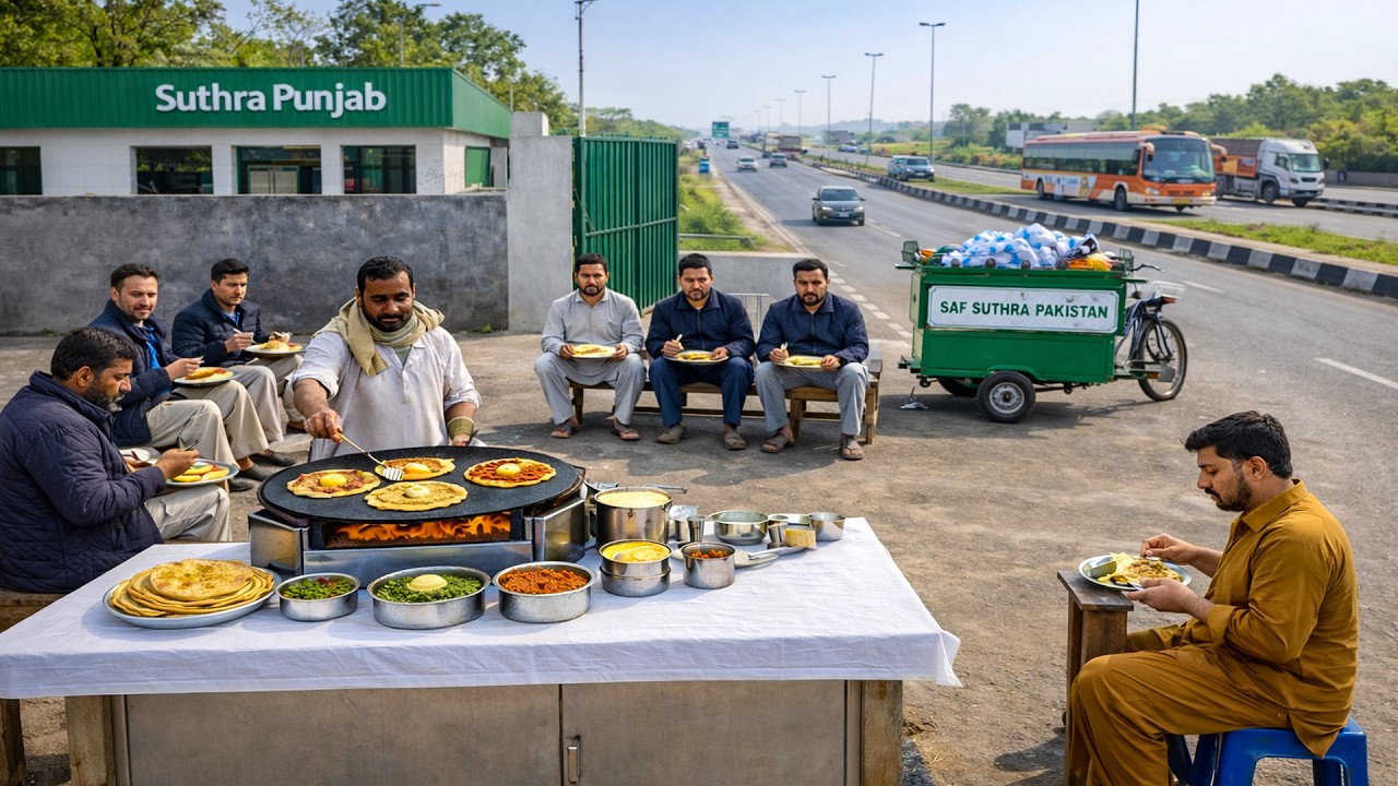 TASTY PARATHA 😍 For LABOURS | Pure Punjabi SAAG PARATHA Breakfast COOKING | PAKISTAN STREET FOOD 🇵🇰
