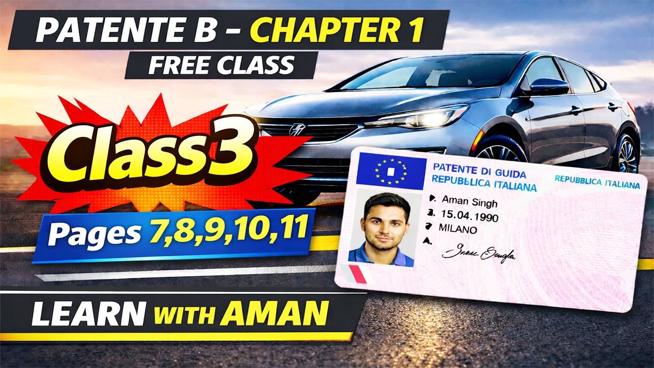 Patente B Italy Full Course 2026 | Class 3: Page 7-8-9-10-11 (Urdu translation ) | Learn With Aman