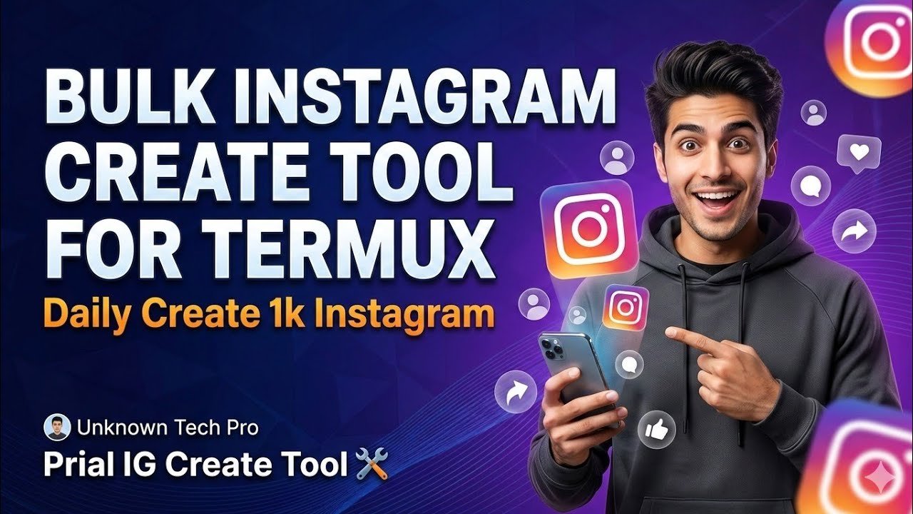 Bulk Instagram Create Tool for Termux 🐸 | Prial Khan | Unknown Tech Pro
