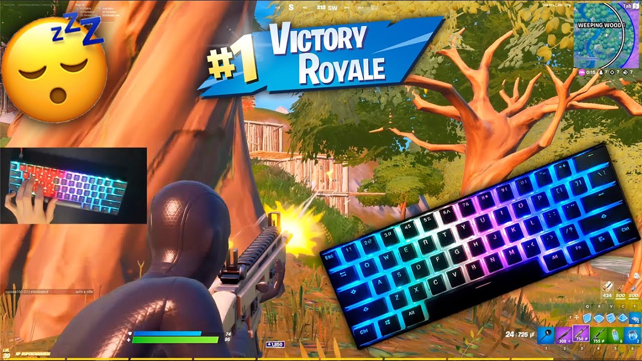 [1 HOUR] Sleepy & Chill😴LoFi Keyboard & Mouse Sounds ASMR | Fortnite Gameplay