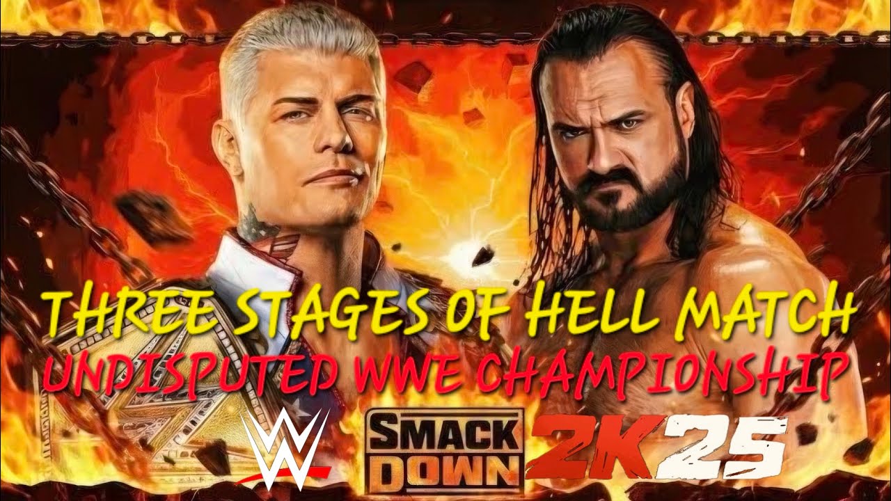 WWE2K25 - Коди Роудс против Дрю МакИнтайра | Матч "Три этапа ада" | Бесспорный чемпион WWE