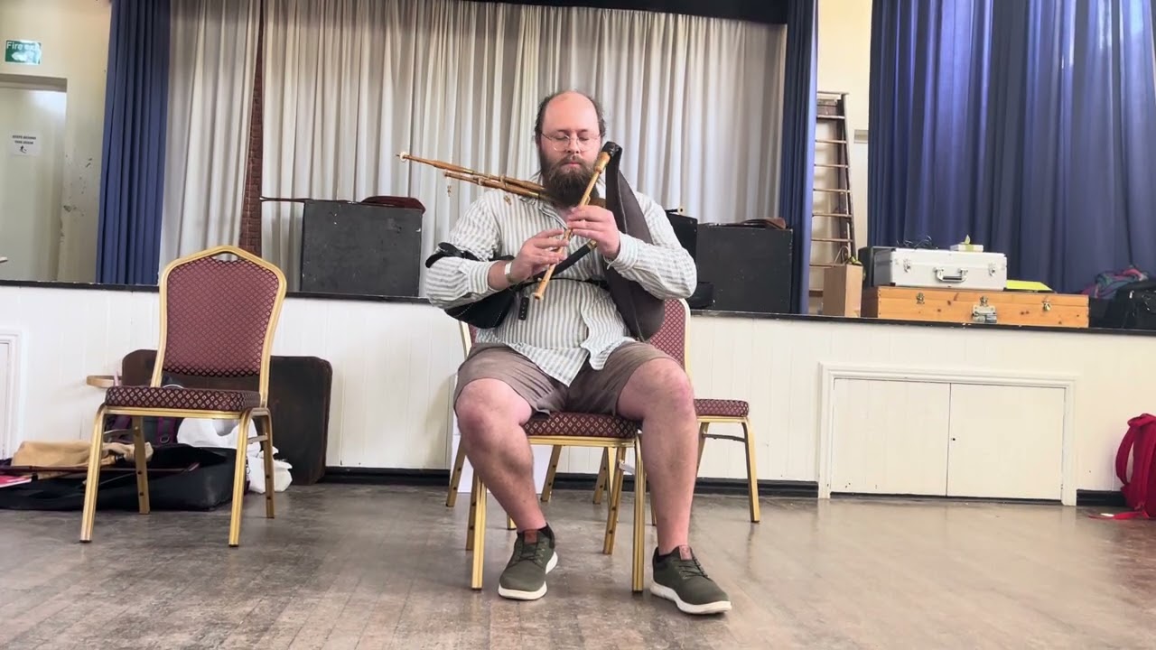 David Asbrink from Sweden playing smallpipes at the Blowout 2024