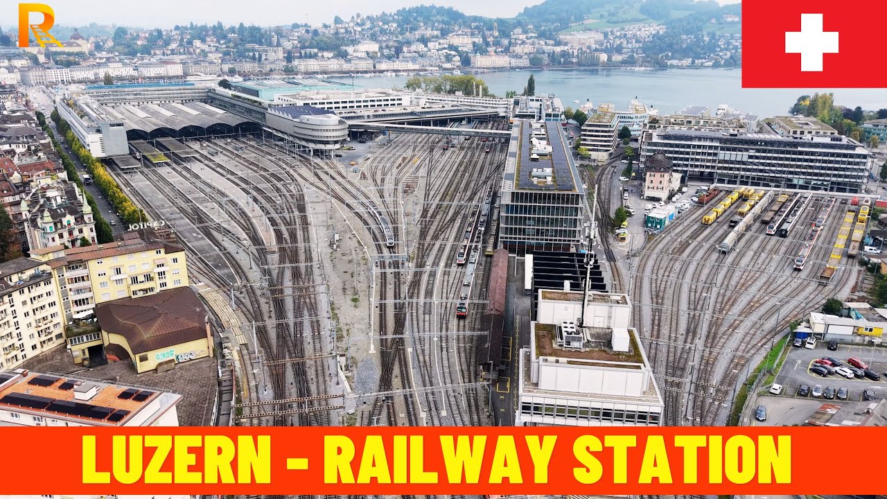 Luzern Railway Station (Switzerland) – Aerial View in 4K | Drone Footage