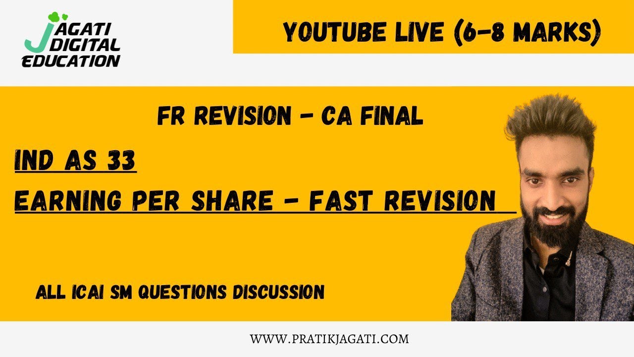 Ind As 33 Revision - All ICAI SM Questions | Earning Per Share | Pratik Jagati