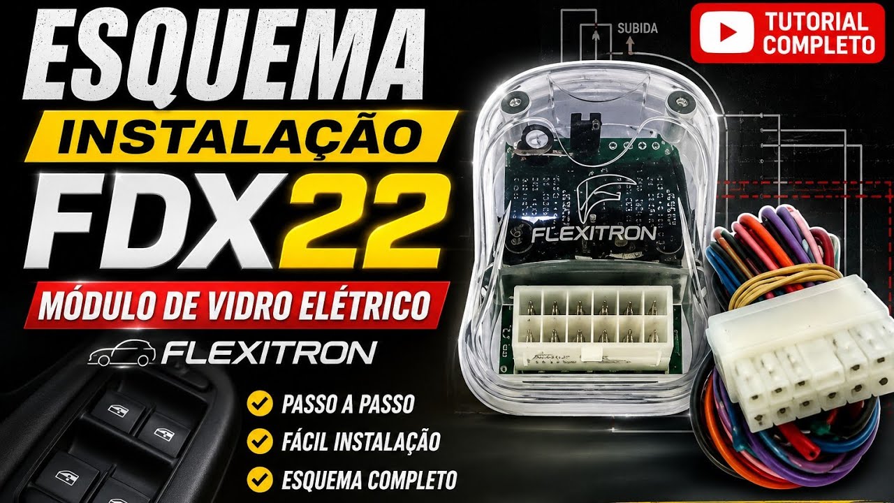 Esquema intalação FDX22 módulo de vidro eletrico Flexitron