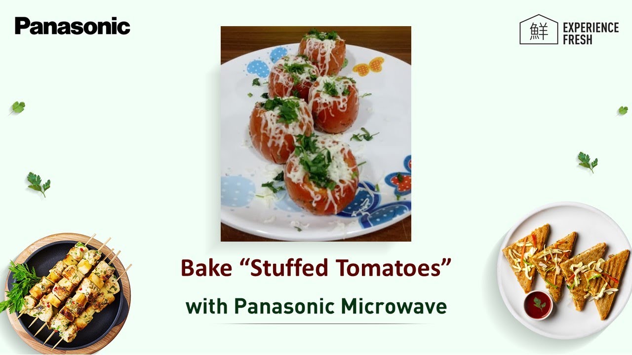 How to Bake Tomatoes in Microwave I Stuffed Tomatoes Recipe  in Panasonic Microwave