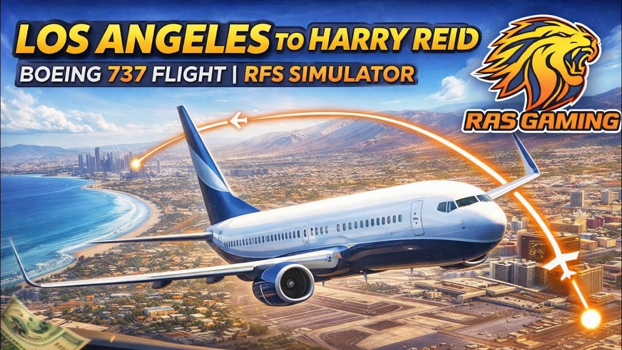 RFS Flight Simulator | Los Angeles to Harry Reid | Boeing 737 Full Flight | RAS Gaming #1