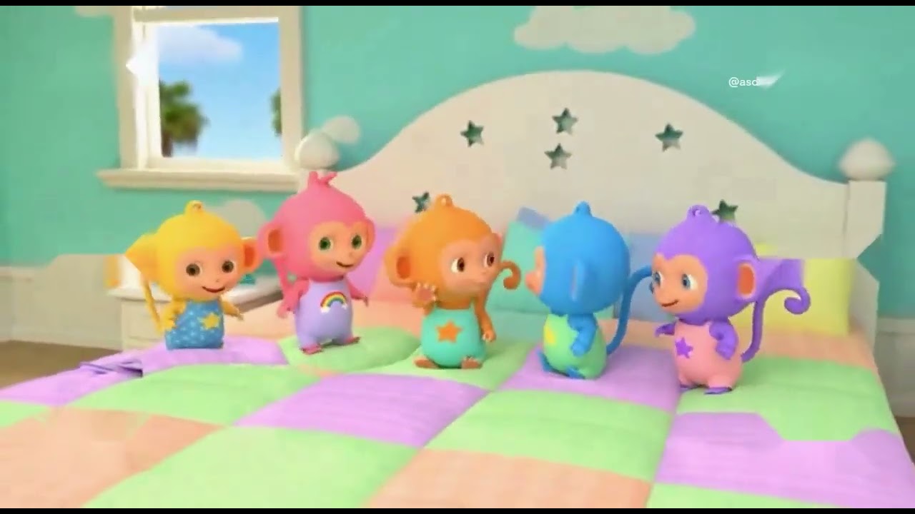 Cinque Piccole Scimmie Saltellano | Canzoni divertenti per bambini