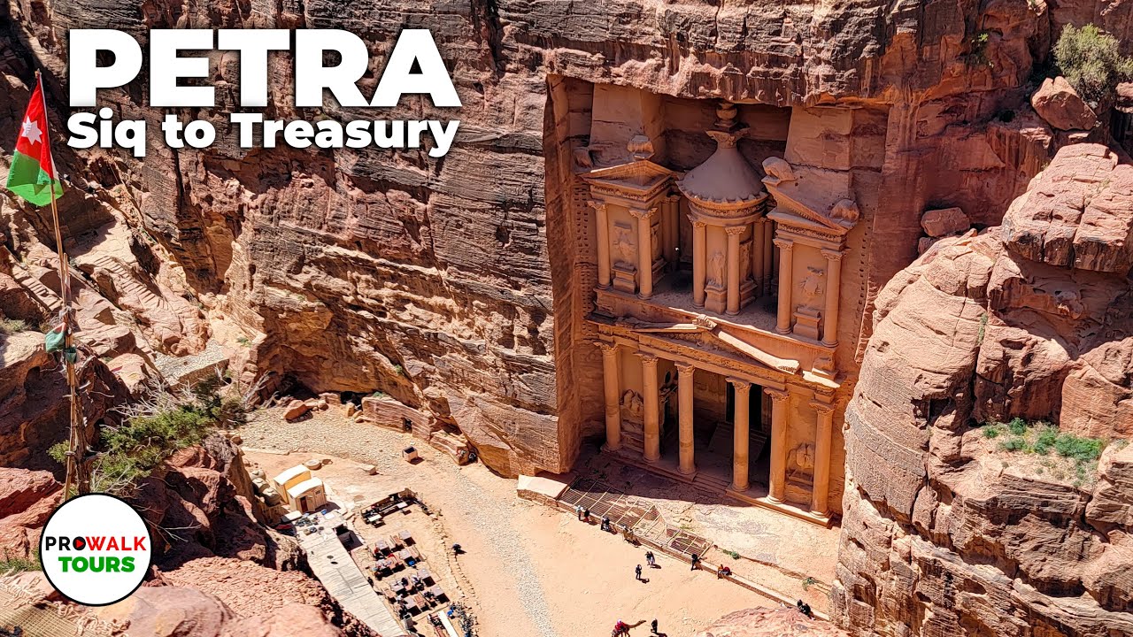 Petra - Walking the Siq to the Treasury - 4K with Captions - March 2022